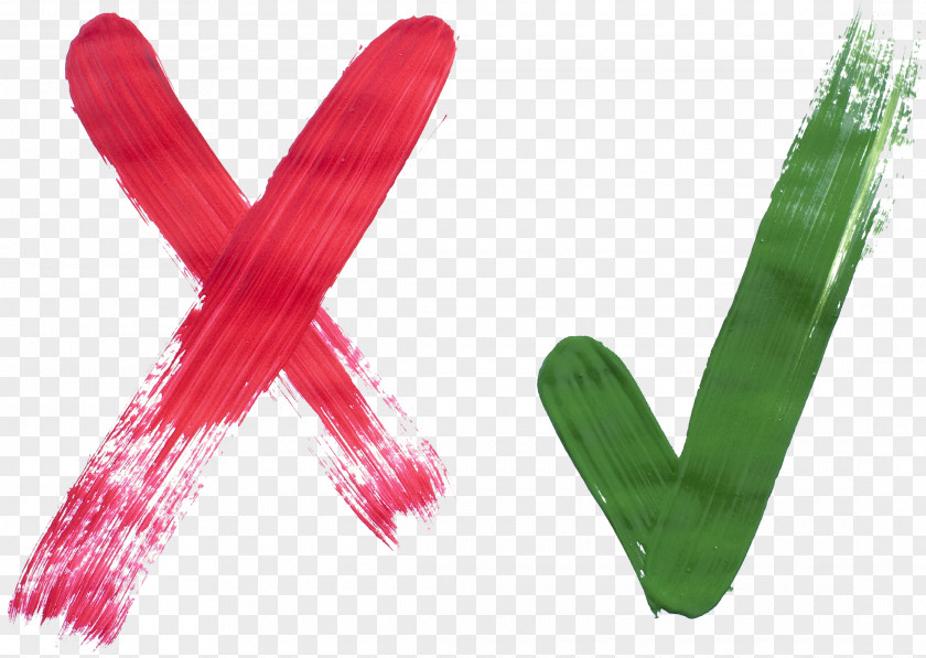 Red X Green Check Mark WissensCheck Transparency PNG