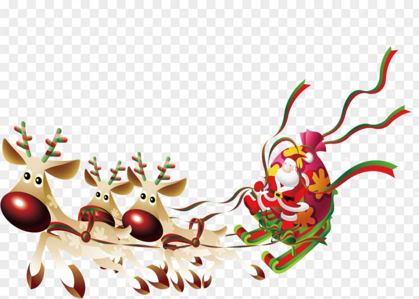 Santa's Sleigh Santa Claus Ded Moroz Christmas PNG