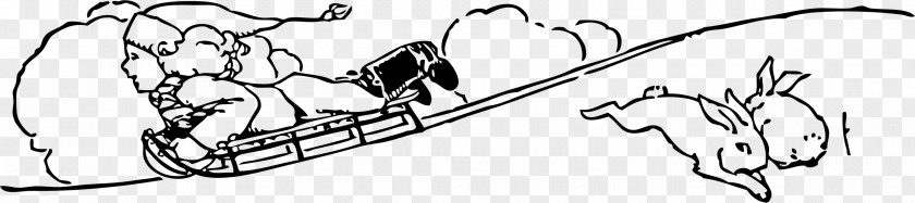 Sled Cliparts Bw Sledding Clip Art PNG