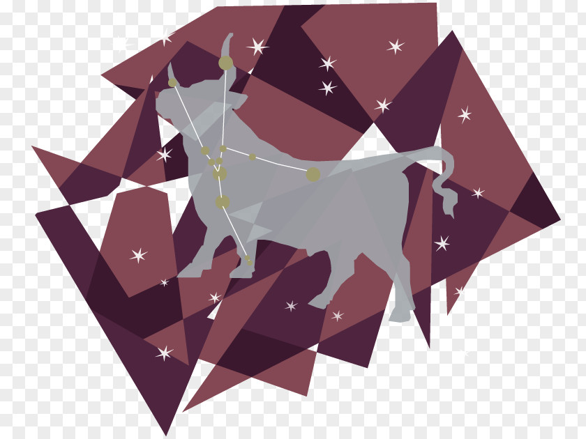Taurus Constellation Bull Paper Pattern PNG
