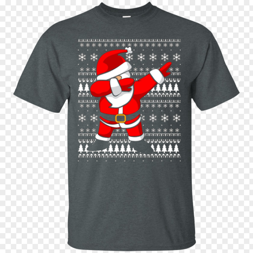 Dabbing Santa T-shirt Hoodie Gildan Activewear Sleeve PNG
