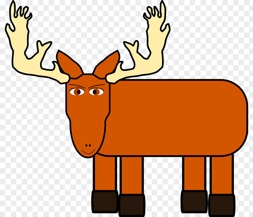 Long Claw Moose Cartoon Clip Art PNG