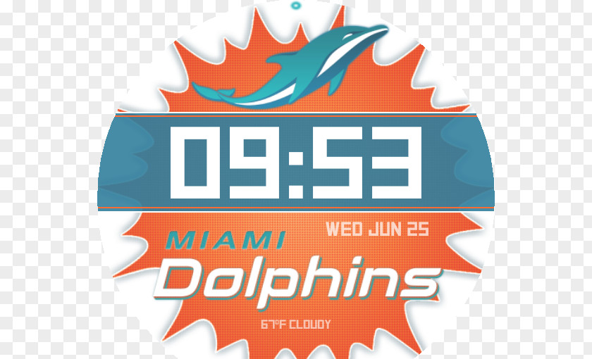 Apple Miami Dolphins Logo Brand Digital Clock PNG