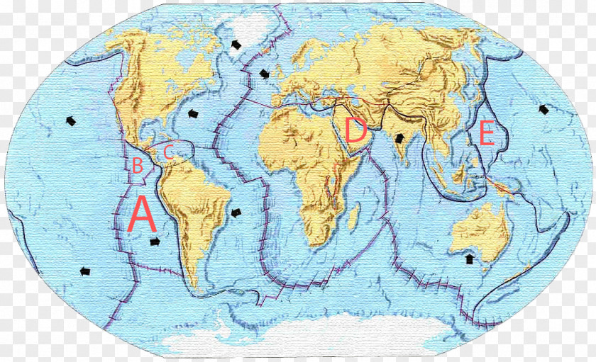 Earth World Plate Tectonics Nazca Map PNG