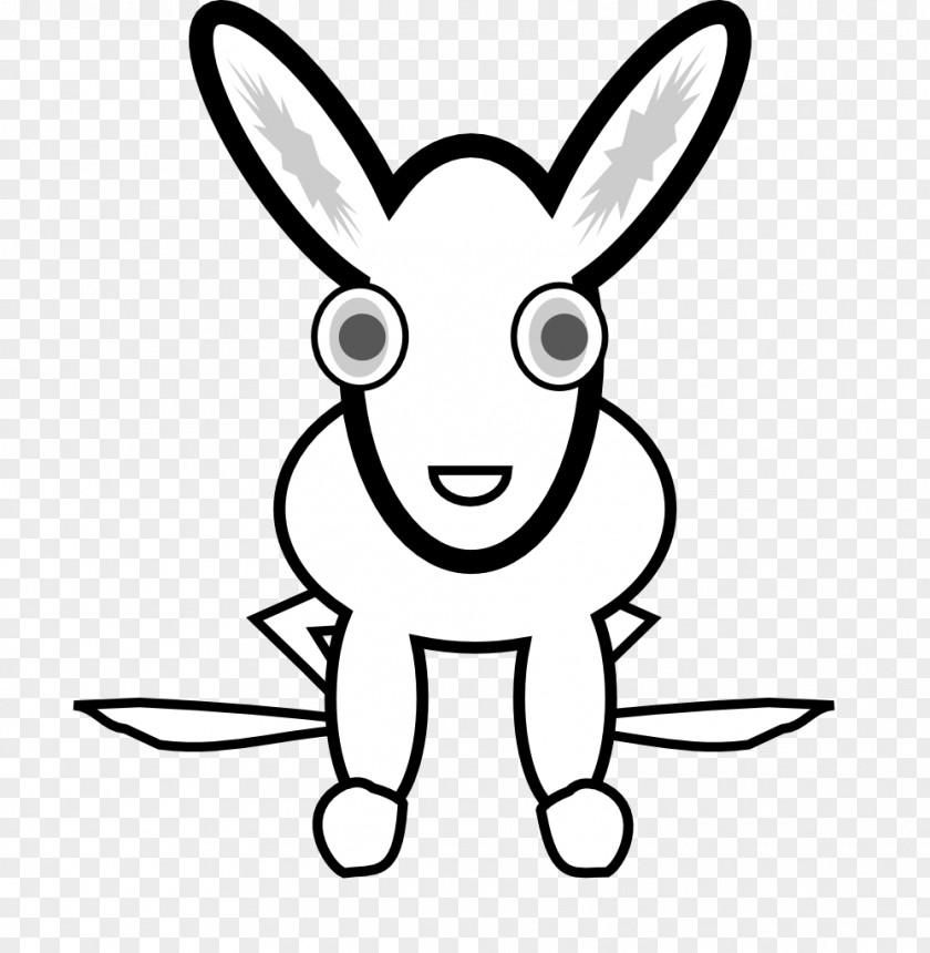 Rabbit Line Art White Hare Clip PNG