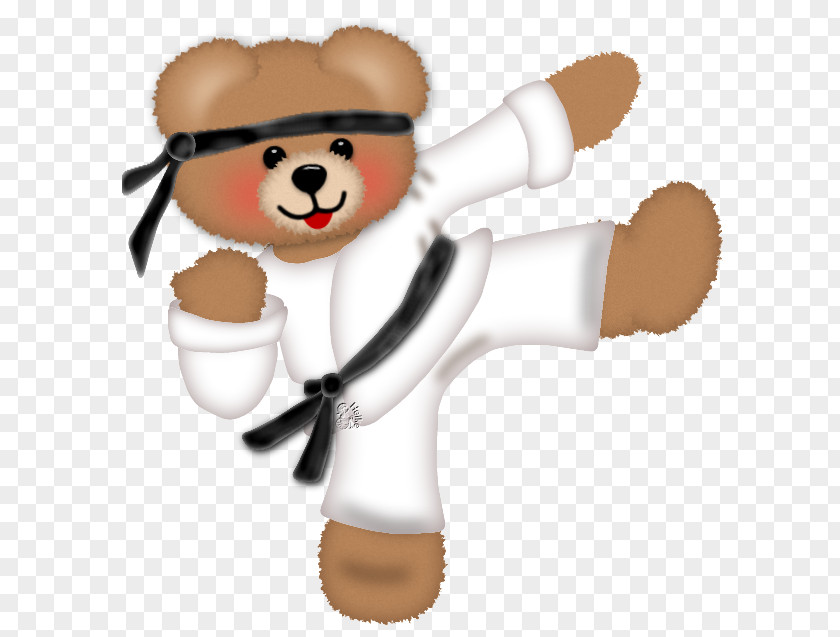 Bear Playing Taekwondo Cartoon PNG