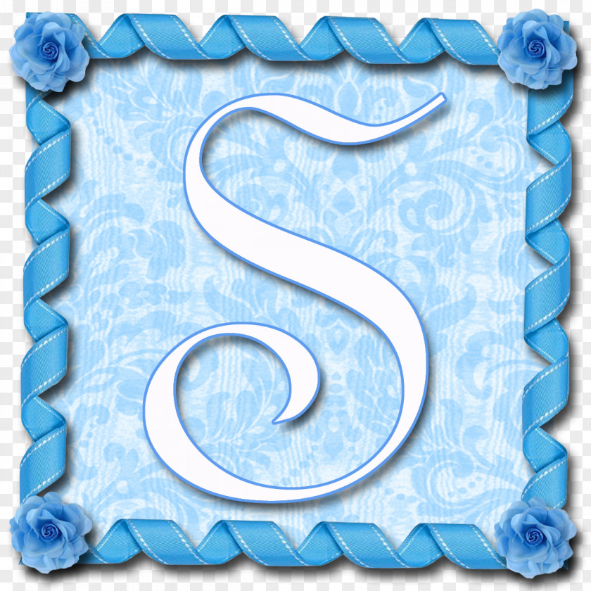 Floating Blue Ribbon Letter Case Picture Frames Alphabet Clip Art PNG