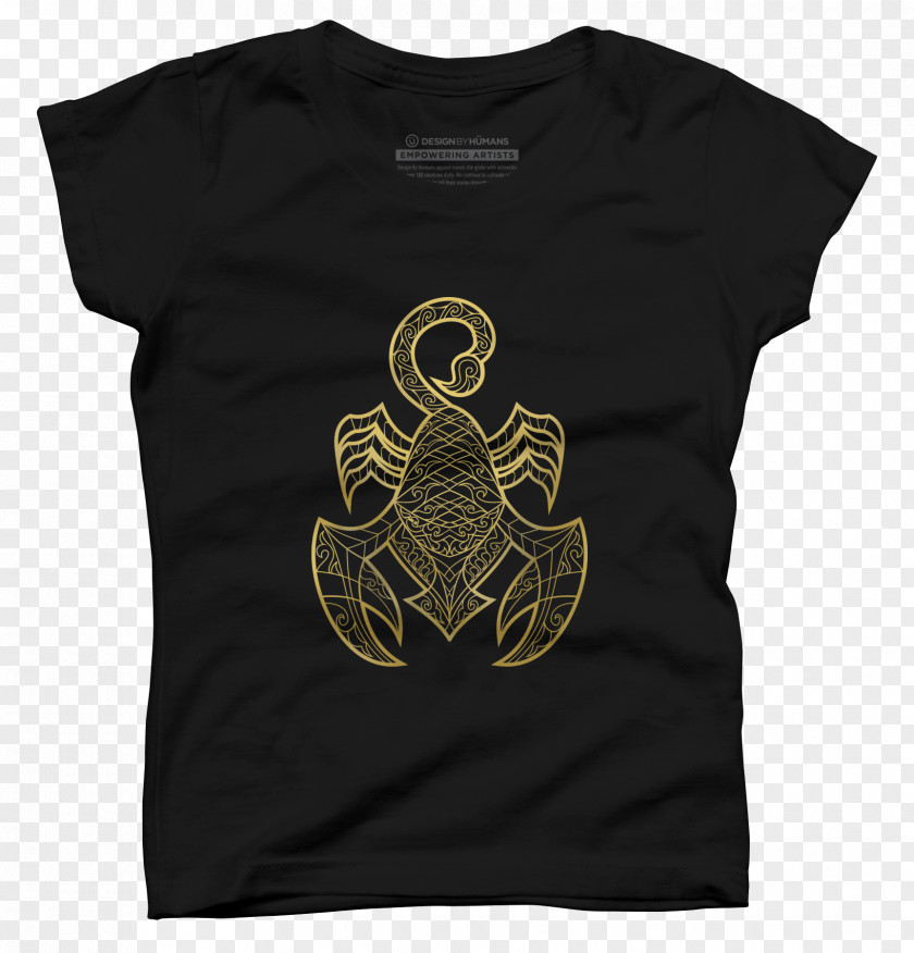 Scorpio Astrology T-shirt Yellow Sleeve Brown Symbol PNG