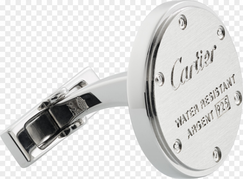 Silver Cufflink Sterling Engraving Water Resistant Mark PNG