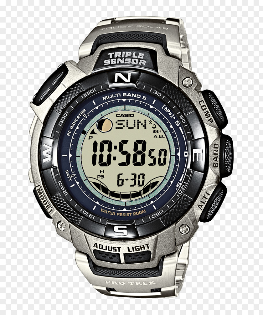 Watch Pro Trek Casio Wave Ceptor Radio Clock PNG