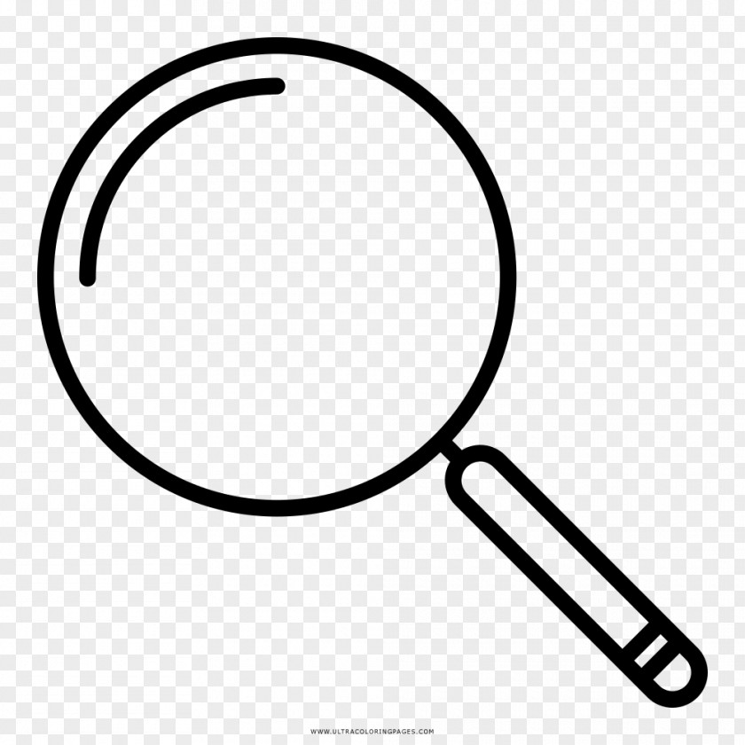 Magnifying Glass Black And White Drawing Coloring Book PNG