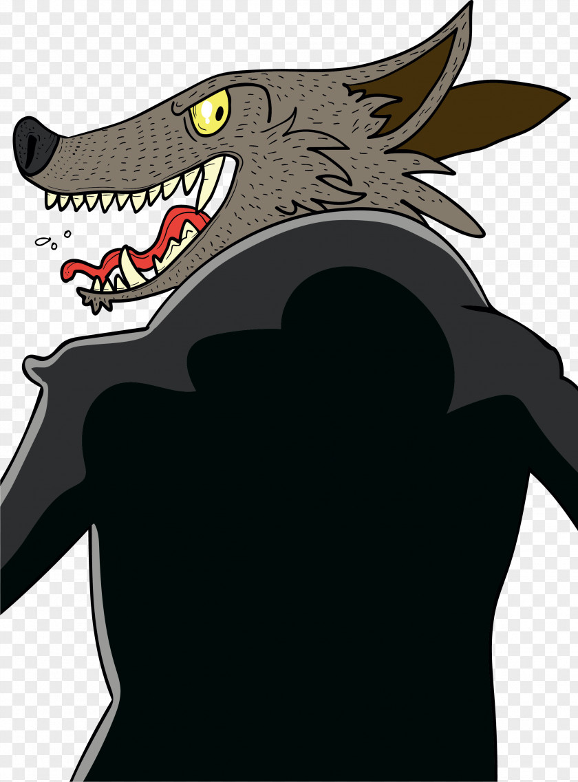 The Wolf A Bloody Mouth Gray Big Bad African Wild Dog Clip Art PNG