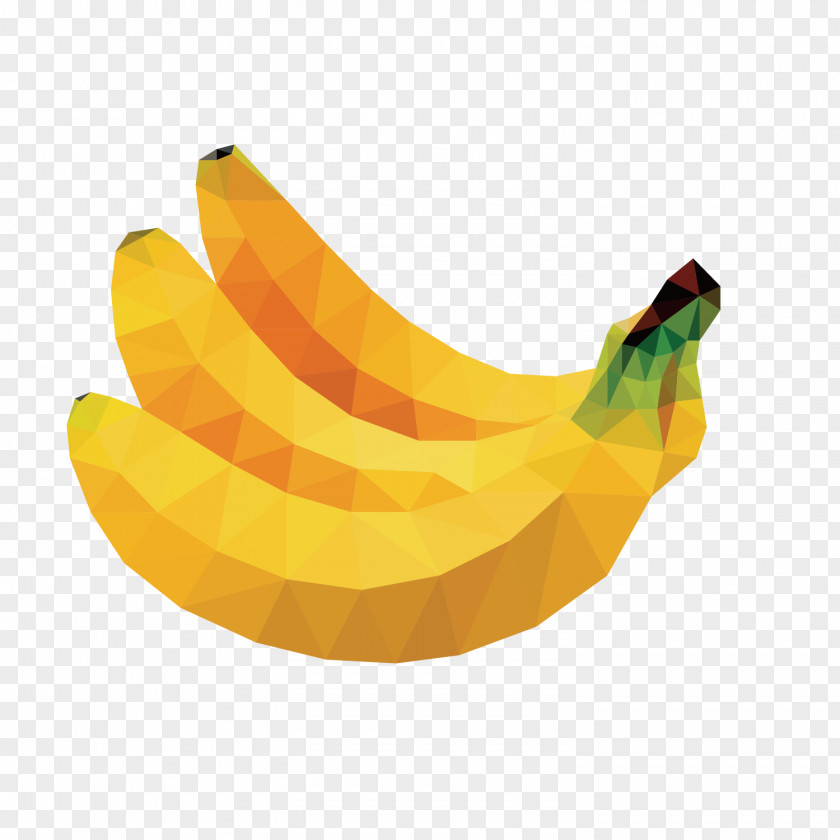 Polygon Yellow Banana Vector Powder Organic Food Fruit Ripening PNG