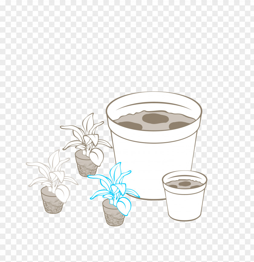 Cup Coffee Flowerpot PNG