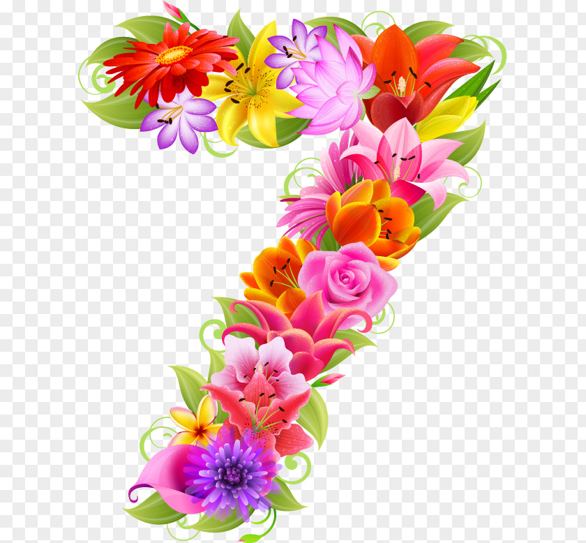 Flower Numerical Digit Number Letter Clip Art PNG