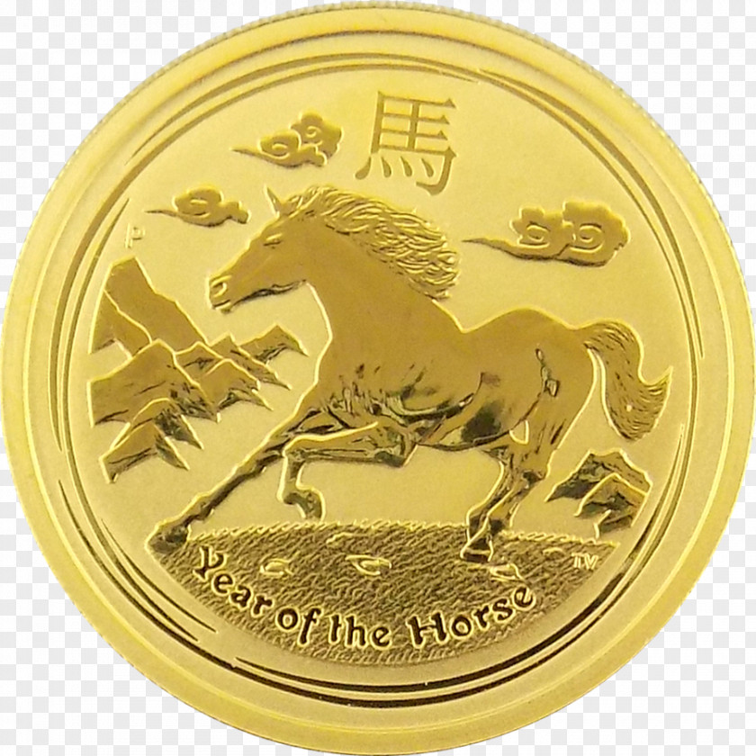 Horse Gold Coin Aschhoff Edelmetalle Lunar: Eternal Blue PNG