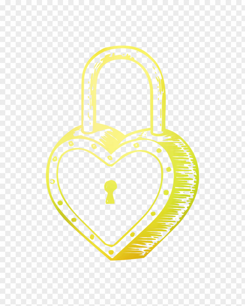 Yellow Padlock Product Design Font Heart PNG