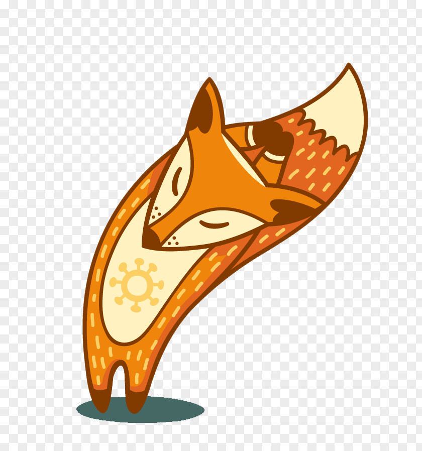 Fox Doing Yoga Red Download Clip Art PNG