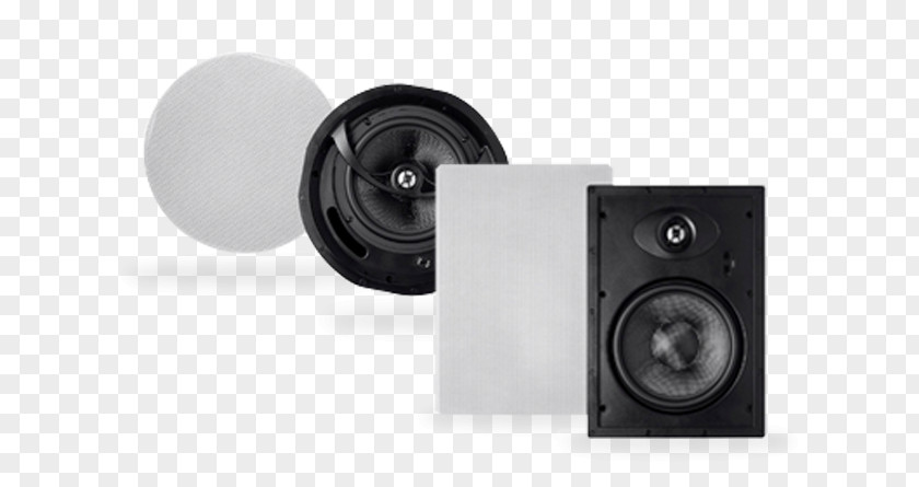 Stereo Wall Subwoofer Sound Loudspeaker Carbon Fibers PNG