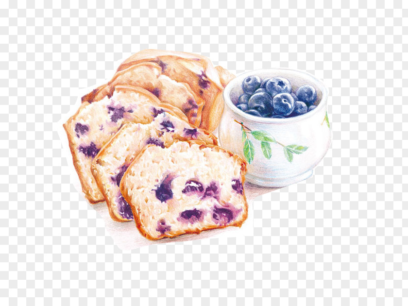 Blueberry Bread Breakfast Food Fruit PNG