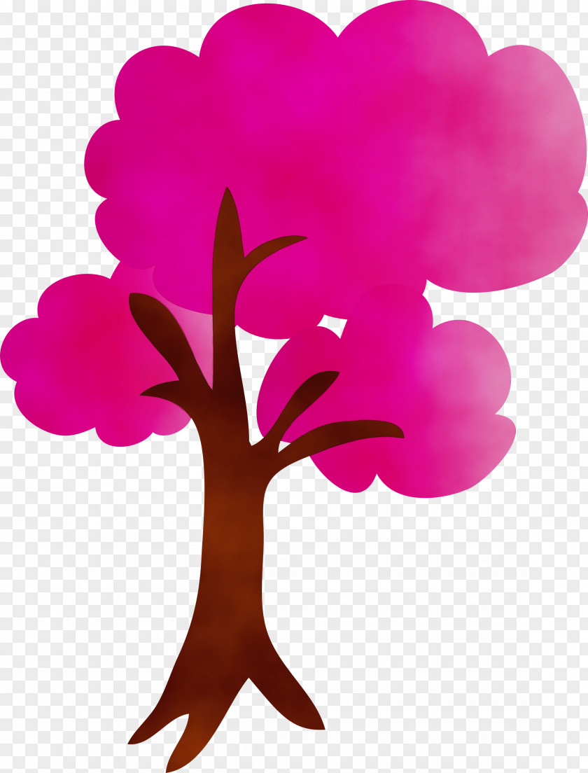 Pink Heart Magenta Tree Plant PNG