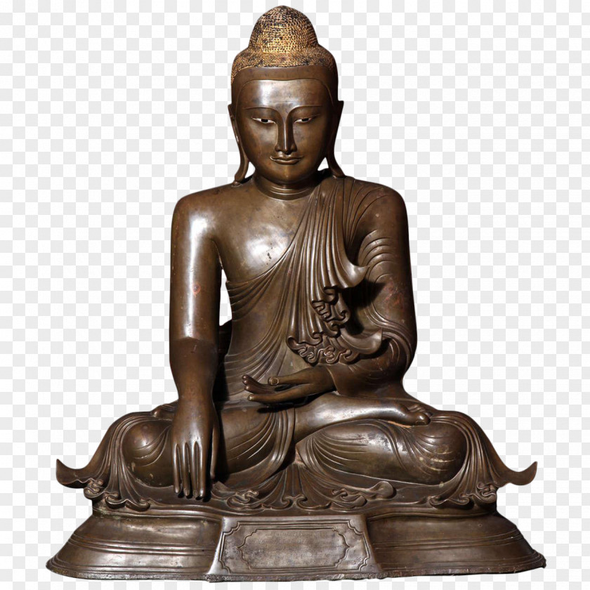 Buddha Seated From Gandhara Buddharupa Buddhism Bronze Sculpture PNG
