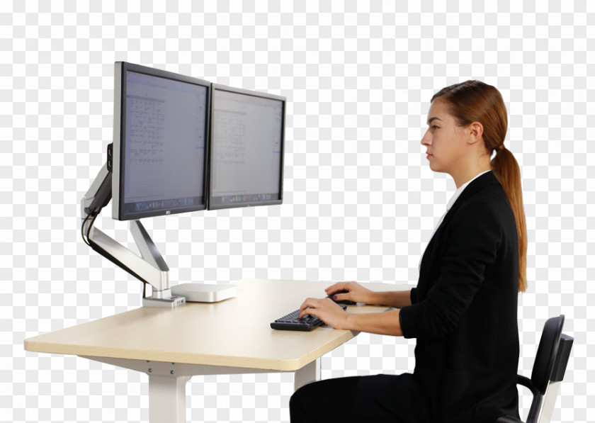 Computer Sit-stand Desk Monitors Sitting PNG