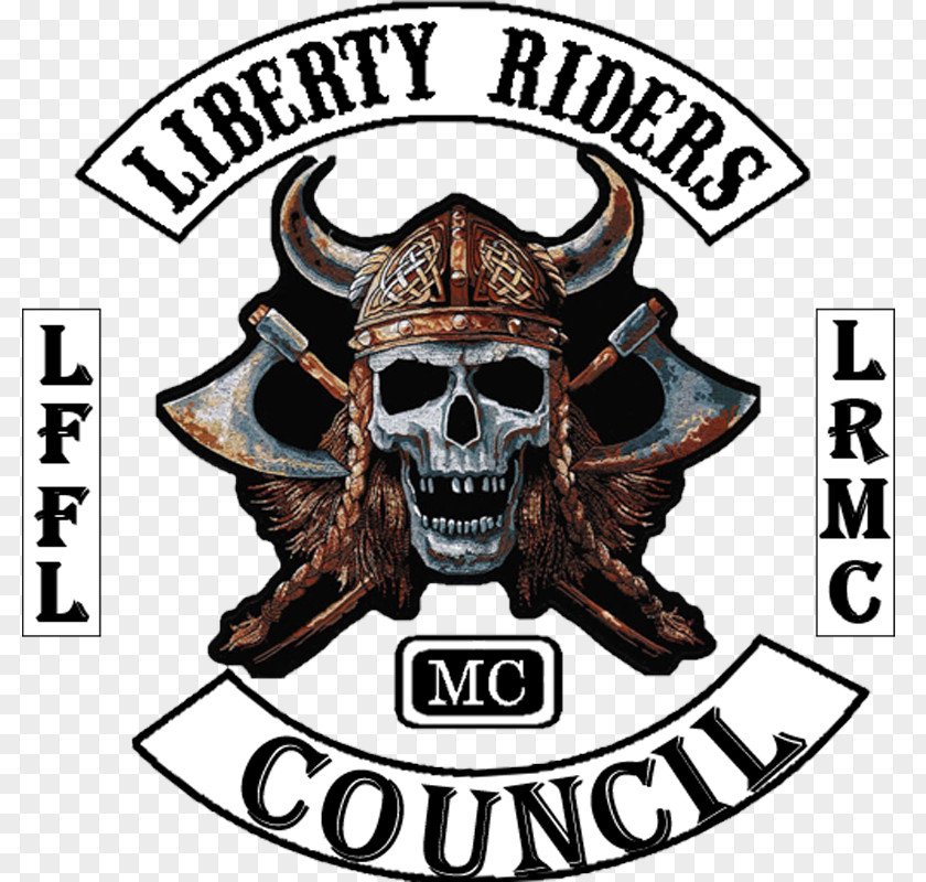 Motorcycle Club Embroidered Patch Viking Skull Symbol Image PNG