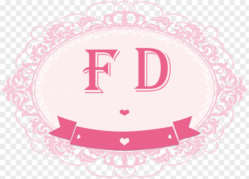 Pink Love Pattern Wedding Logo PNG