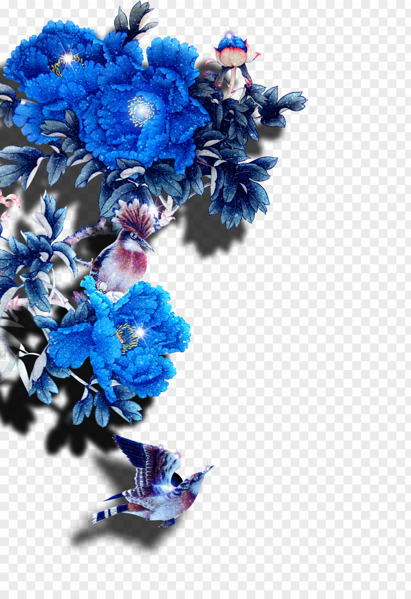 Beautiful Blue Flowers Flower Moutan Peony PNG