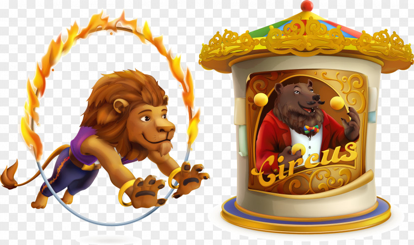 Circus Lion Cartoon Cow Vector Performance Royalty-free Stock Photography Illustration PNG