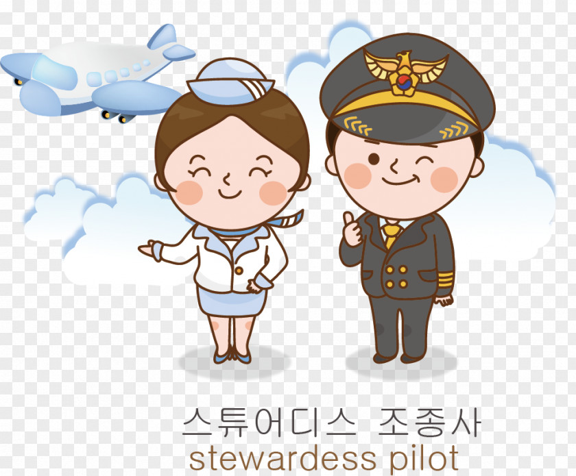 Less Empty Vector Stewardess Flight Attendant Cartoon PNG