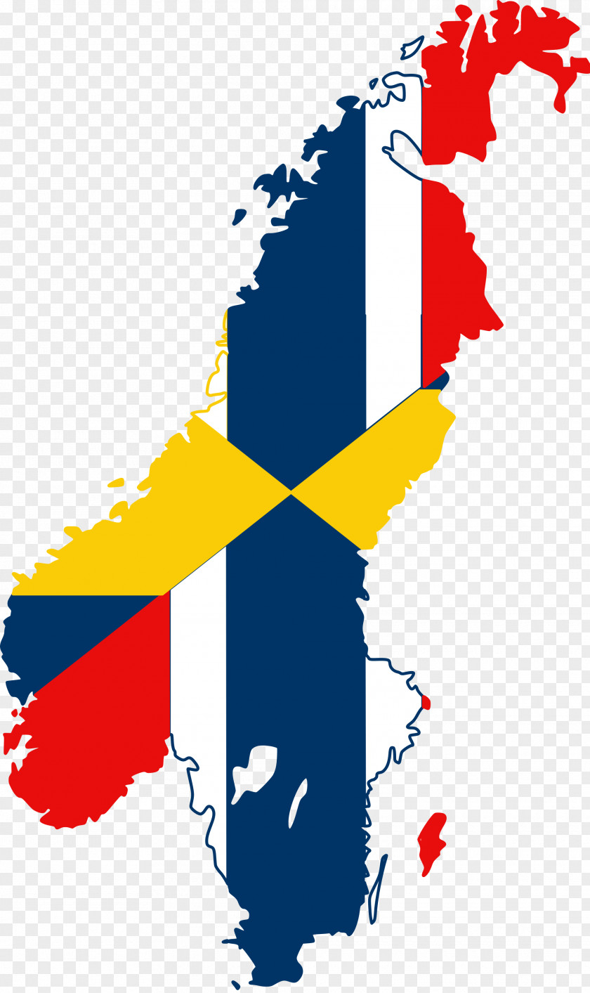 Nordic Union Between Sweden And Norway Flag Of PNG