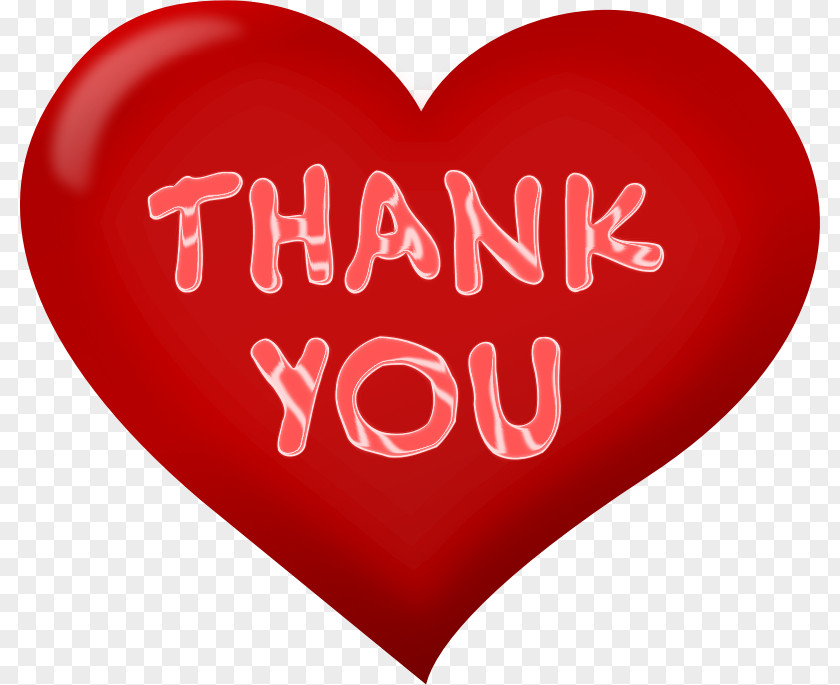 Thank You Valentine's Day Heart Clip Art PNG
