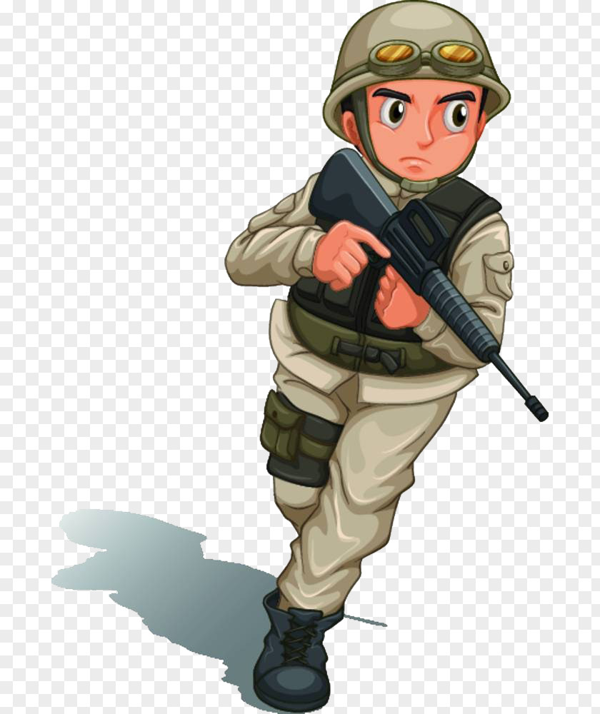 Soldiers Armed With Guns Soldier Drawing Firearm Weapon Illustration PNG