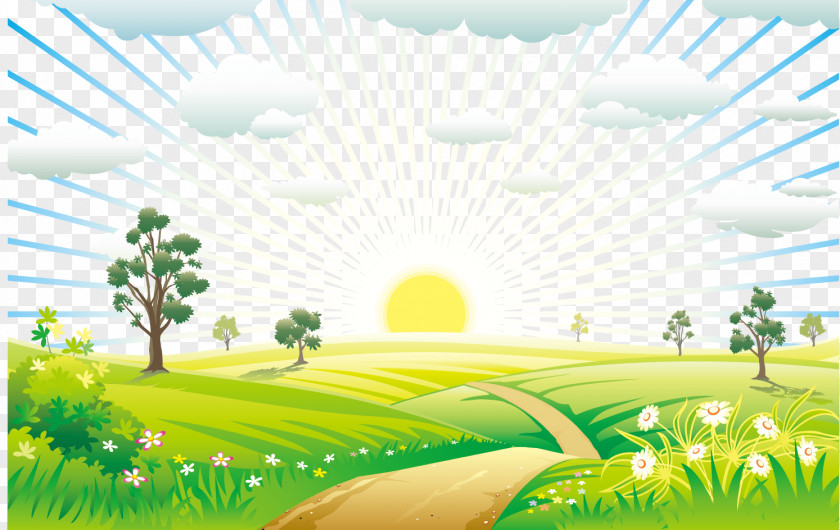 Sunrise Landscape Nature Euclidean Vector PNG