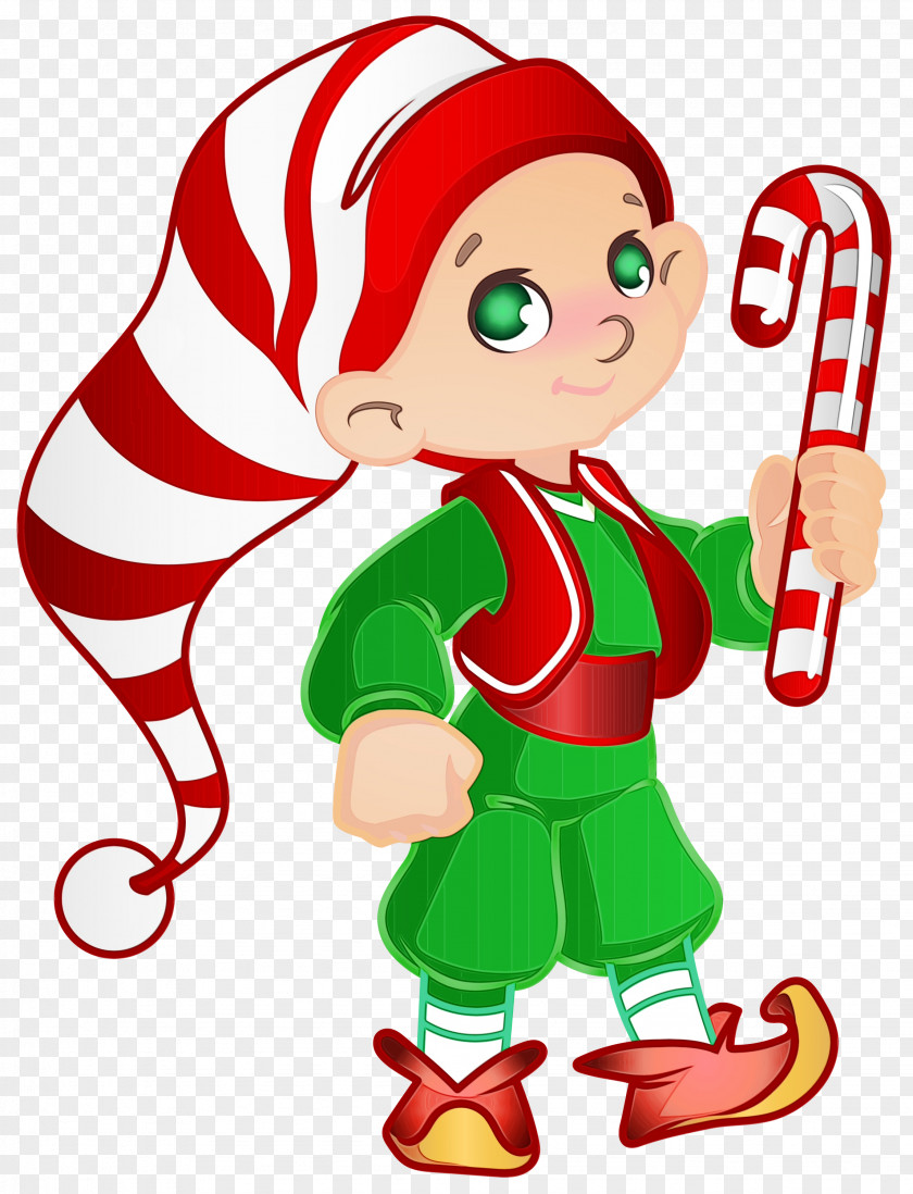 Candy Cane Christmas Elf PNG