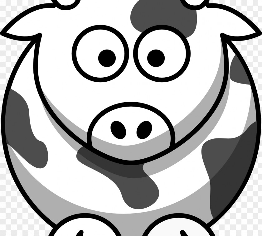 Cartoon Macaron Cattle Black And White Drawing Clip Art PNG