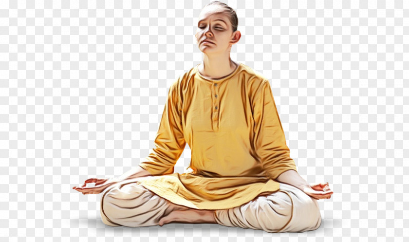 Pray Monk Yoga Cartoon PNG