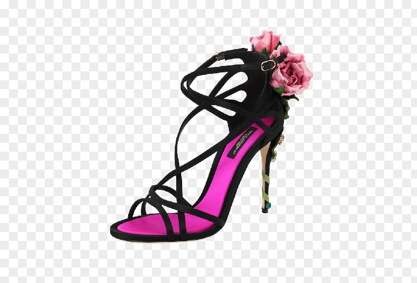 Free Pink Flower Buckle Material Wealth Sandal High-heeled Shoe Court Slingback PNG