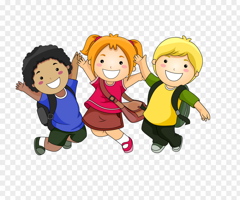 Happy Students Cartoon Child Clip Art PNG