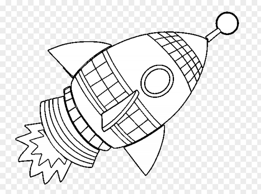 Rocket Spacecraft Coloring Book Outer Space Satellite PNG
