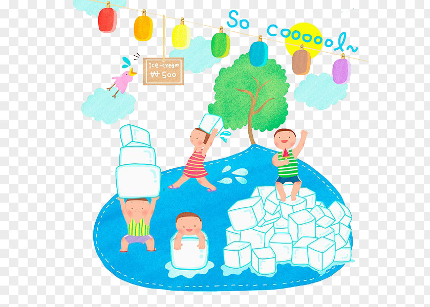 The Children Are Carrying Ice Stock Photography Clip Art PNG