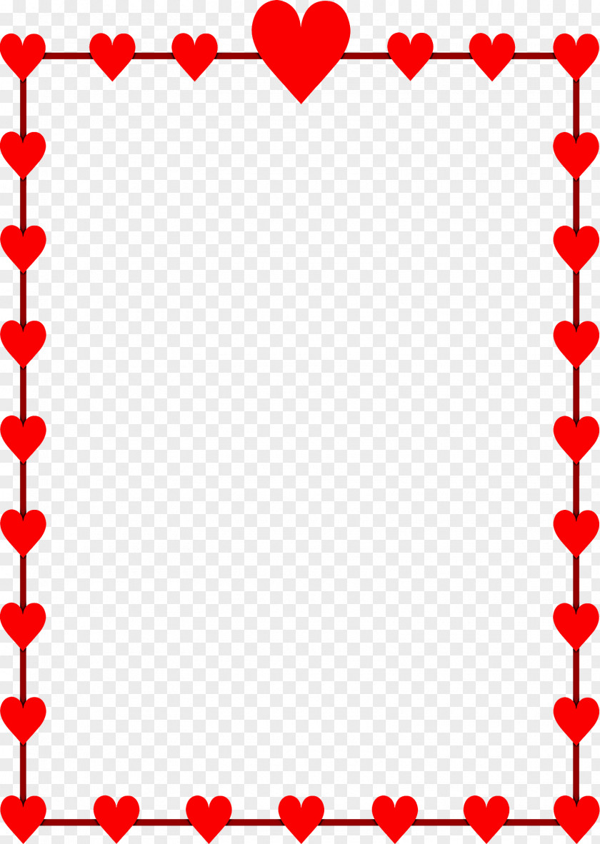 Red Heart Line Rectangle PNG