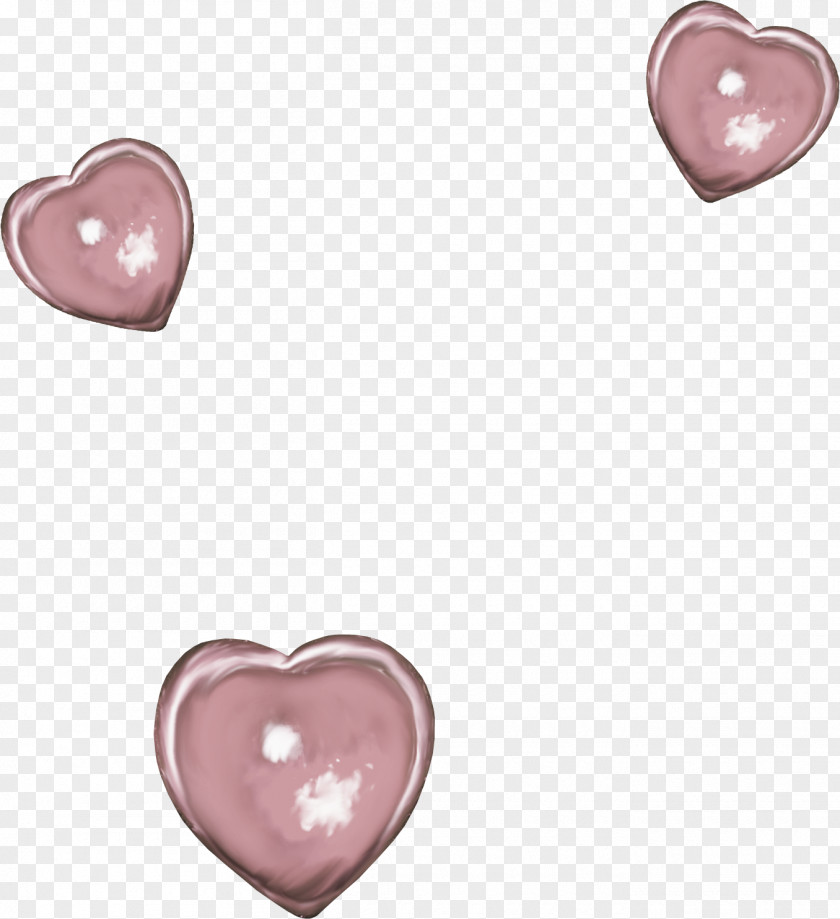 Pretty Pink Metal Hearts PNG