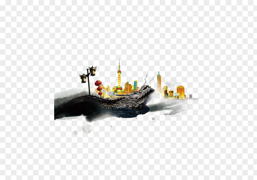 China Wind Style Building With Map Clip Art PNG