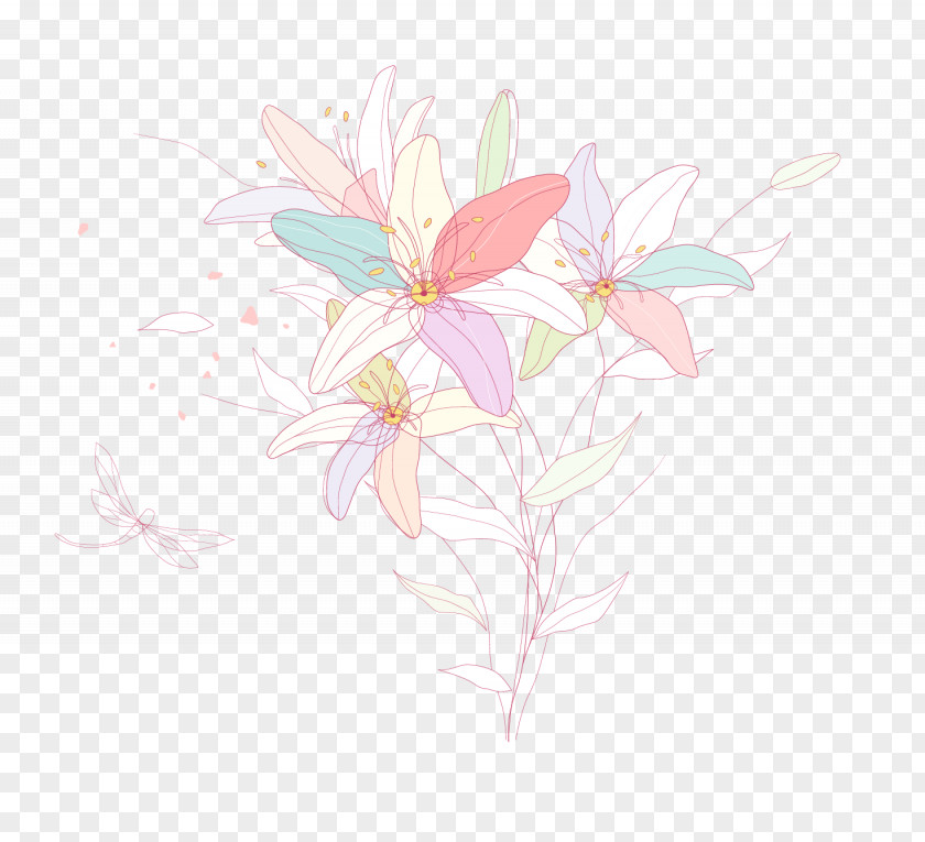 Vector Flowers Paper Floral Design Petal Heart Pattern PNG