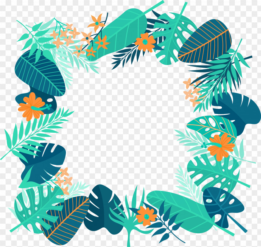 Vector Hand-painted Tropical Leaves Tropics Euclidean PNG