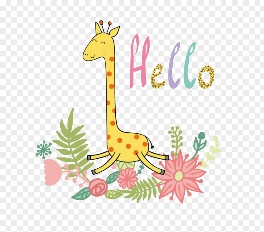 Cartoon Giraffe Cuteness PNG
