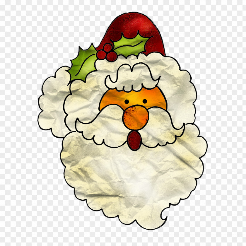 Santa Claus Rooster Christmas Ornament Art PNG